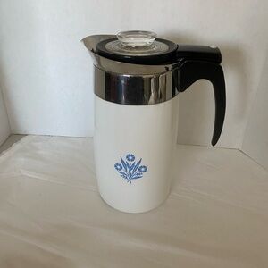 Corning Ware Blue Cornflower 10 Cup Electric Coffee Pot with no cord.